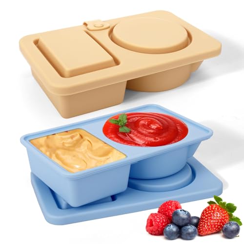Yamobi Wiederverwendbare Snackbox mit Fächern, 2 Stück Snackboxen mit 2 Fächer,Snack-Behälter mit Deckel,Wiederverwendbare Snack-Behälter für Kinder, mit Deckel Yamobi Wiederverwendbare Snackbox mit Fächern, 2 Stück Snackboxen mit 2 Fächer,Snack-Behälter mit Deckel,Wiederverwendbare Snack-Behälter für Kinder, mit Deckel von Yamobi