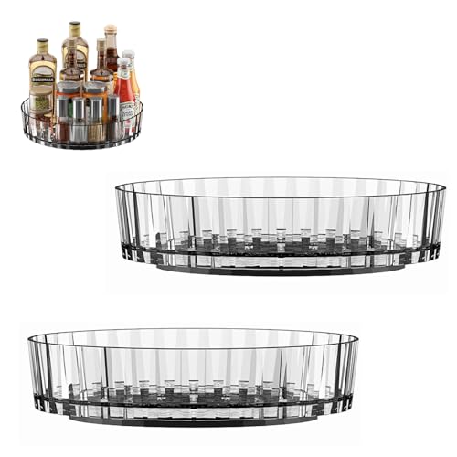 YanBous 2 Stück Küchen Organizer, kleiner Drehteller aus BPA-freiem Kunststoff für den Vorratsschrank,drehbarer Gewürzhalter für für Vorratsdosen und Gewürze, durchsichtig, 21 cm YanBous 2 Stück Küchen Organizer, kleiner Drehteller aus BPA-freiem Kunststoff für den Vorratsschrank,drehbarer Gewürzhalter für für Vorratsdosen und Gewürze, durchsichtig, 21 cm von YanBous