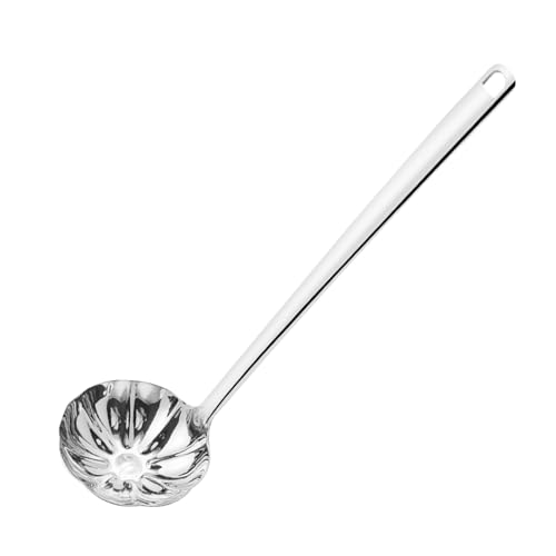 Yanayi Edelstahl Suppenlöffel, Edelstahl Küchenlöffel zum Kochen, Geriffelte Hitzebeständige Küchenhilfe Für Speisenzubereitung Chinesische Gerichte von Yanayi