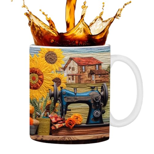 Yanayi Quilterinnen Kaffeetasse,Flach bedruckte Nähmaschinen-Teetassen für Nähliebhaber - 350 ml Neuheit Quilting Machine Tasse, Geschenk für Frauen Männer, Geburtstag, Nähliebhaber Yanayi Quilterinnen Kaffeetasse,Flach bedruckte Nähmaschinen-Teetassen für Nähliebhaber - 350 ml Neuheit Quilting Machine Tasse, Geschenk für Frauen Männer, Geburtstag, Nähliebhaber von Yanayi