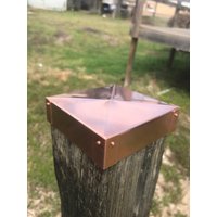 4x4 Post Cap Aus Massivem Kupfer Hand-Genietetes Metal Fechten Dekor von YanceyDesigns