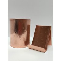 Gehämmertes Kupfer Schreibtisch Organizer Set Visitenkarten - & Stifthalter Gehämmertes Kupfer Schreibtisch Organizer Set Visitenkarten - & Stifthalter von YanceyDesigns