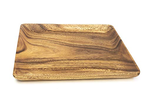Yandoc Holzteller Servierplatte Eckig Aus Holz Fair Trade (30cm) von Yandoc