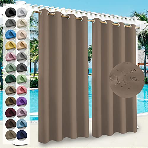 YangAera Outdoor Vorhang Wasserdicht UV Schutz Sichtschutz Sonnenschutz Gardinen mit Ösen, Outdoorvorhänge für Balkon Terrasse Veranda Pergola Gartenlaube - 22# (1 Stücke/ B213CMxH213CM) von YangAera