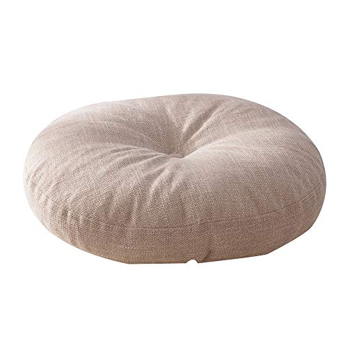 Rund Sitzkissen für Yoga, Zafu Kissen Meditationskissen Bodenkissen Gartenstuhl Auflage Niederlehner für Haus und Garten (Color : Beige, Size : 50cm) von YangD