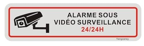 Warnschild Videoüberwachung, selbstklebend, Aluminium, 180 x 50 mm, für den Innen- und Außenbereich, silberfarben, 4 Stück Warnschild Videoüberwachung, selbstklebend, Aluminium, 180 x 50 mm, für den Innen- und Außenbereich, silberfarben, 4 Stück von Yangcerey