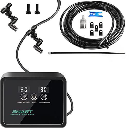 Yangers Intelligentes Sprühsystem, DIY Nebelsystem Reptile Fogger Terrariums Humidifier Aquarium Nebel 360° Nebeldüse Set Bewässerungsanlagen mit Timer für Pflanzen Haustiere Regenwald Amphibien von Yangers