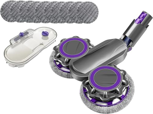 Yangers Nass- und Trockenbürstenkopf Wischaufsatz für Dyson V7 V8 V10 V11 Staubsauger, motorisierter Reinigungskopf mit 10 Stück Wischtuch-Pads und abnehmbarem Wassertank für Hartboden von Yangers