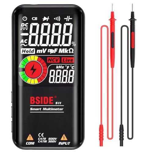 Yangers Wiederaufladbar Digitales Multimeter Automatisch, LCD Anzeige Elektrischer Tester Voltmeter Spannungsprüfer Durchgangsprüfer Ohm Volt Ampere Messgerät AC/DC Spannung Strom Widerstand Diode von Yangers