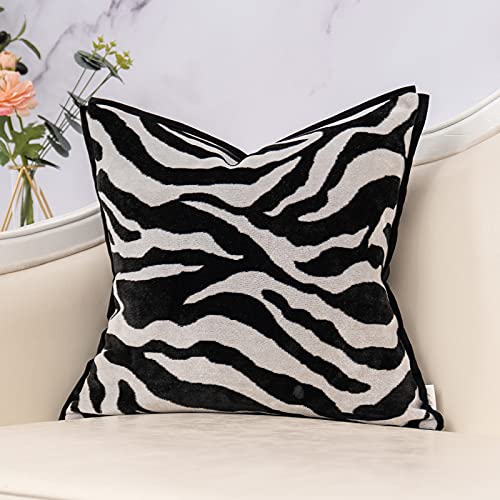 Yangest 50,8 x 50,8 cm Zebra-Dekorativer Samt-Überwurf-Kissenbezug, schwarz und weiß, Kissenbezug für Sofa, Couch, Schlafzimmer, Wohnzimmer, Heimdekoration von Yangest