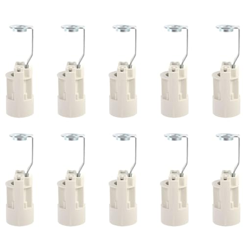 10 Stück E14 fassung mit gewinde, Lampensockel E14 Weiß LED Für Lampe Halter Thermoplast Kunststoff Fassung E14 Thermoplastischer Kerzenlampenhalter von Yangfei