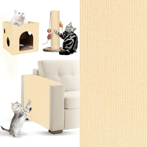 Yanghad Selbstklebend Kratzteppich Katze, 40x 200cm Katzen Kratzmatte, Kratzbretter Katze Wand, Kratzmatte, Katzenteppich Selbstklebend, Katzenkratzbretter, DIY Climbing Cat Scratcher von Yanghad