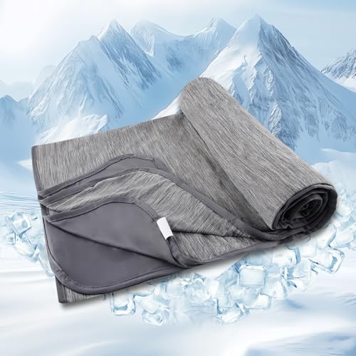 Yanghad Kühldecke 150x200cm, Doppelseitige Selbstkühlende Sommerdecke mit Japanischer Arc-Chill 3.0 Technologie, Leichte Hochwertige-Kühlfaser Decke für Bett, Sofa & Reise (Dunkelgrau) von Yanghad