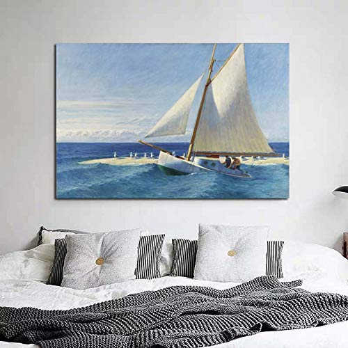 Edward Hopper Segelboot Leinwand Gemälde Druck Moderne Wandkunst Ölgemälde Poster Bild Wohnzimmer Dekoration 40x60CM Rahmenlos von Yangld