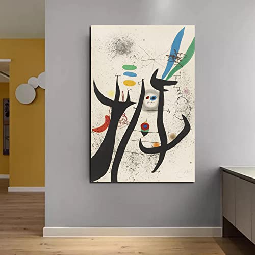 Joan Miró Abstrakte Kunst, Wandkunst, Leinwand, Poster und Drucke, Leinwandmalerei, dekorative Bilder, Büro, Wohnzimmer, Wohnkultur, 60 x 80 cm, rahmenlos von Yangld