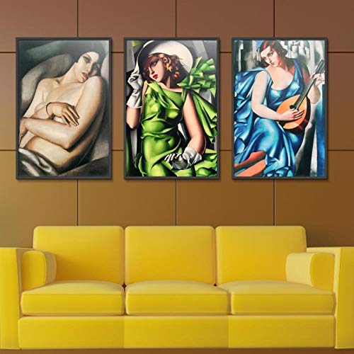 Künstlerin Tamara De Lempicka Classic Artwork Copy Poster und Drucke Leinwand Kunst Malerei Wandmalerei Home Decor 70x90cm-3Pcs Frameless von Yangld