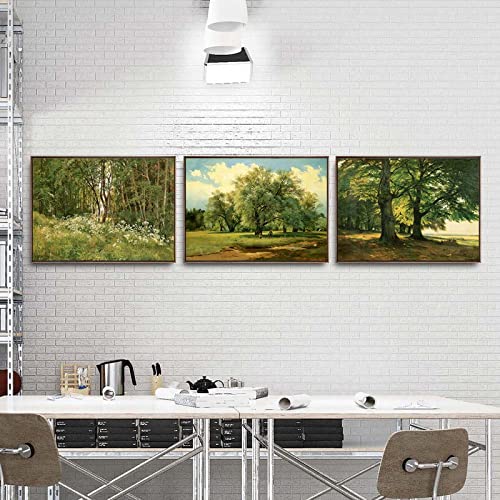 Leinwandbilder Heimdekoration Druck Leinwand Kunst Wandbilder für Zimmer Poster Gemälde Russisch Ivan I. Shishkin 40x60cm-3Pcs Rahmenlos von Yangld