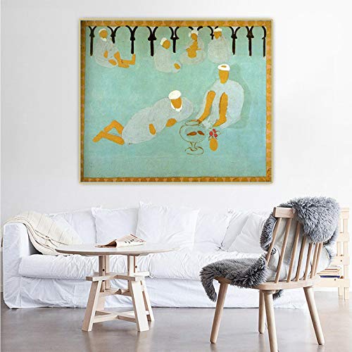 Leinwanddrucke Henri Matisse《Arab Coffee Shop》Leinwand Ölgemälde Kunstwerk Poster Bild Wand Zuhause Wohnzimmer Dekor 80x100cm Rahmenlos von Yangld