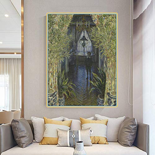 Yangld Claude Monet „Ecke einer Wohnung in Argenteuil“ Leinwand-Ölgemälde, berühmtes Kunstwerk, Bild, moderne Wanddekoration, Heimdekoration, 60 x 90 cm, rahmenlos von Yangld