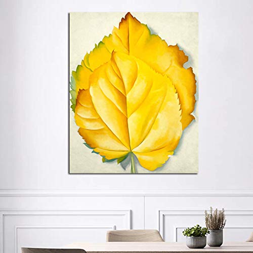 Yangld Georgia o'Keeffe Gelbe Blätter Leinwand Gemälde Drucke Wohnzimmer Dekoration Wandkunst Ölgemälde Poster Bilder 70x100cm Rahmenlos von Yangld