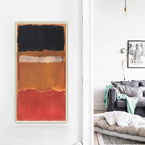 Yangld Leinwanddrucke Mark Rothko《No.24 (Untitled)》Leinwandkunst Ölgemälde Abstrakter Druck Malerei Dekoratives Bild Wohnkultur 30x60cm Rahmenlos von Yangld