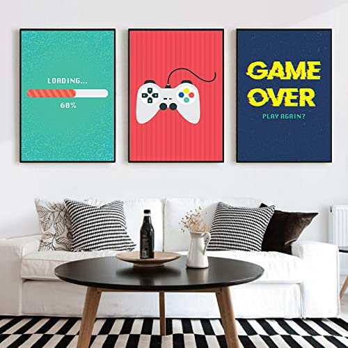 Yangld Videospiel-Wandkunst auf Leinwand, Gaming-Poster und Druck, Gamer-Bilder für Kinderzimmer, Kinder, Erwachsene, Heimdekoration, 50 x 70 cm (19,6 Zoll x 27,5 Zoll) x 3, kein Rahmen von Yangld