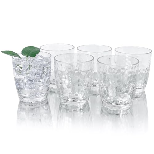 Yanglonghui 26-Ounce Plastic Tumblers (Set of 6), Reusable Plastic Mugs, BPA-Free Acrylic to Drink Mugs, Shatter Resistant, Textured Interior, Dishwasher Safe (Clear Color, 15 Onuce) von Yanglonghui
