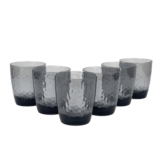 Yanglonghui 26-Ounce Plastic Tumblers (Set of 6), Reusable Plastic Mugs, BPA-Free Acrylic to Drink Mugs, Shatter Resistant, Textured Interior, Dishwasher Safe (Grey, 15 Onuce) von Yanglonghui