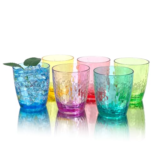 Yanglonghui 26-Ounce Plastic Tumblers (Set of 6), Reusable Plastic Mugs, BPA-Free Acrylic to Drink Mugs, Shatter Resistant, Textured Interior, Dishwasher Safe (Multi Color, 15 Onuce) von Yanglonghui