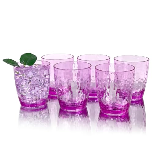 Yanglonghui 26-Ounce Plastic Tumblers (Set of 6), Reusable Plastic Mugs, BPA-Free Acrylic to Drink Mugs, Shatter Resistant, Textured Interior, Dishwasher Safe (Purple, 15 Onuce) von Yanglonghui