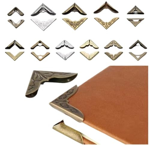Fotoecken, Retro-Metall-Bucheckenschutz für Bücher, Scrapbooking, Fotoalben, Scrapbook-Abdeckung, Bastelwerkzeuge, 120 Stück (8) von Yangshe