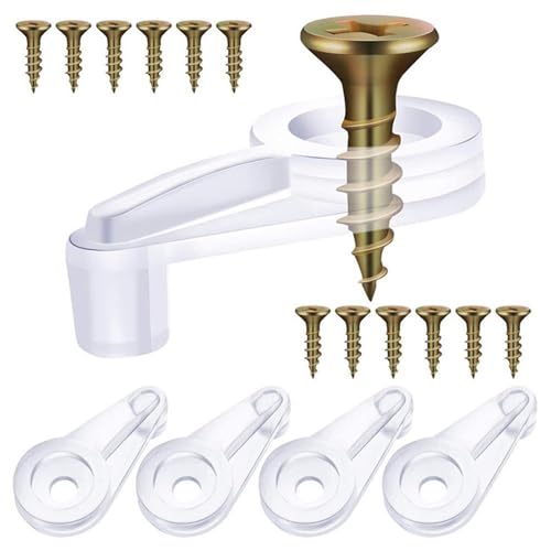 Glashalter-Clips, 200 Stück, Kunststoff-Glasplatten-Halterungsclips, Spiegel-Clips mit Schrauben für Schranktür von Yangshe