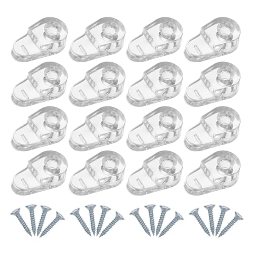 Glashalter-Clips, 300 Stück, Schrankhalterung, Glas-Clips, Spiegelhalter, Schrankstütze, transparenter Kunststoff, Hardware, Regal, Eckhalter (2,50 x 1,20 x 1,00 cm) von Yangshe