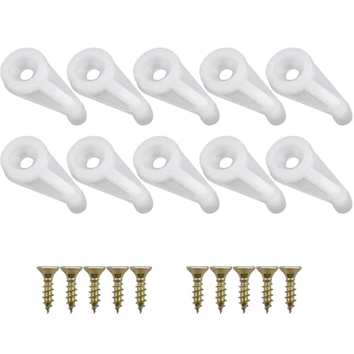 Glashalter-Clips aus Kunststoff, für Spiegel, mit Schrauben, Glasklemme, Hardware, Weiß, 200 Stück von Yangshe