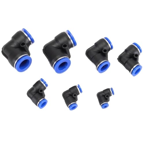 Pneumatische Armaturen, 50 Stück, 4 mm, 6 mm, 8 mm, 10 mm, 12 mm, Ellenbogenrohr, Luftschlauchverschraubung, Pushin-Schnellverbinder für Rohr, Luftleitung (PV-10) von Yangshe