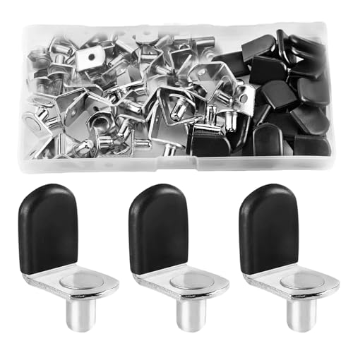 Regalstützheringe, L-Form, 6 mm, Metall, Schrankstützstift, schwer, einfach zu bedienen, mit Gummiabdeckung, 160 Stück Regalstützheringe, L-Form, 6 mm, Metall, Schrankstützstift, schwer, einfach zu bedienen, mit Gummiabdeckung, 160 Stück von Yangshe