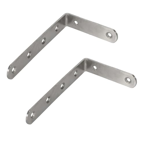 Winkelhalterungen, 4 Stück, 2 x 125 x 75 mm, L-Form, Edelstahl, Regalwinkel, Winkelhalterung Winkelhalterungen, 4 Stück, 2 x 125 x 75 mm, L-Form, Edelstahl, Regalwinkel, Winkelhalterung von Yangshe