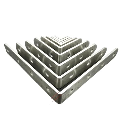 Winkelklammern, 10 Stück, Dicke 3 mm, Edelstahl, L-Form, satinierter Rahmen, Brettstütze, Eckwinkel (Nr.3) von Yangshe