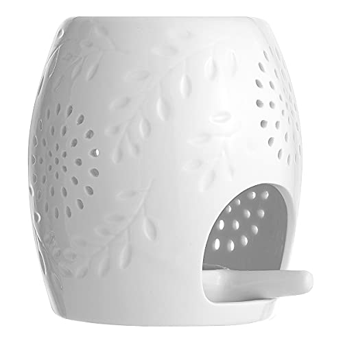 Yangtek Teelichthalter Duftlampe aus Keramik Aromalampe Öl Brenner weiß mit der Candle Löffel Aroma Diffuser Räucher Zubehör von Yangtek