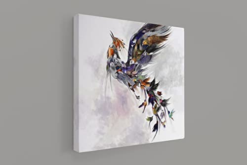 Yangxiaolei Leinwand Bilder | Moderne abstrakte Tiere Vögel Phoenix | Modern Bilder Deko Wanddeko, Vintage Bilder Deko für Wohnzimmer Schlafzimmer | 50x50cm Ungerahmt von Yangxiaolei