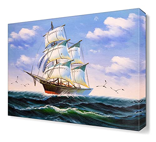 Yangxiaolei Bilder Schlafzimmer Abstraktes Segelboot-Schiff Leinwand Kunstdruck Bilder Leinwanddruck Wandkunst Bild mit Wandbilder für Dekorationen 40x60cm(15.7x23.6inch) Rahmenlos von Yangxiaolei