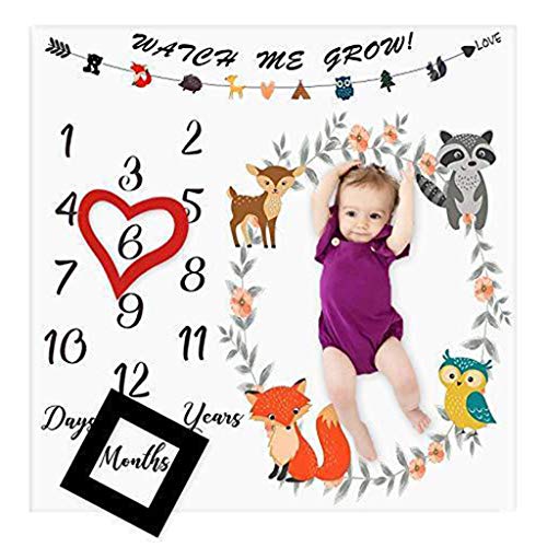 Yanhonin Monatsdecke für Babys, Neugeborene, milestone, Baby-Fotodecke, Geschenk für Jungen oder Mädchen von Yanhonin
