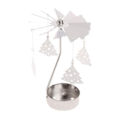 Yanhonin Rotations-Kerzenhalter, Metall, Karussell, perfekt für Weihnachten/Hochzeit, Dekoration von Yanhonin