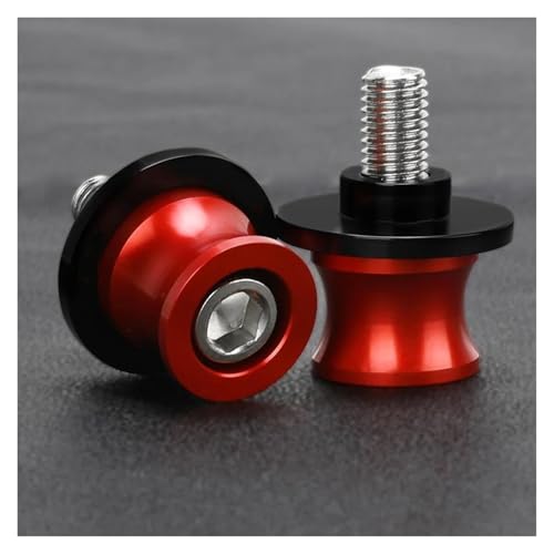 YaniJydQ Motorrad-Schwingarm-Spulenschieber Für MT 07 09 10 MT07 MT09 SP MT10 FZ09 FZ07 MT03 MT07 2023 2024 Motorrad 6MM Schwinge Spulen Hinten Stand Schrauben Slider(Rot,A) von YaniJydQ