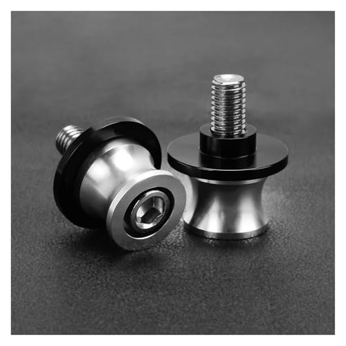 YaniJydQ Motorrad-Schwingarm-Spulenschieber Für MT 07 09 10 MT07 MT09 SP MT10 FZ09 FZ07 MT03 MT07 2023 2024 Motorrad 6MM Schwinge Spulen Hinten Stand Schrauben Slider(Silber,A) von YaniJydQ