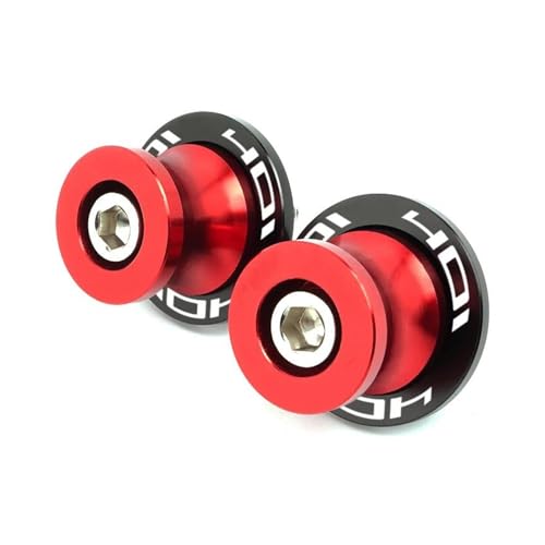 YaniJydQ Motorrad-Schwingarm-Spulenschieber Für Svartpilen Vitpilen 401 2018-2022 2023 Motorrad Zubehör 10 MM Schwinge Spulen Stand Schrauben Slider(Rot) von YaniJydQ