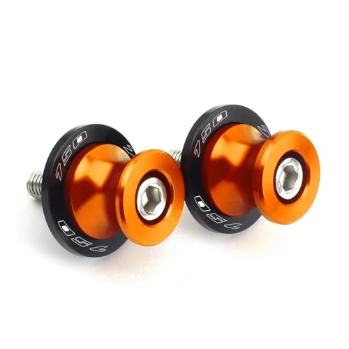 YaniJydQ Motorrad-Schwingarm-Spulenschieber Für Z750 Z750 Motorrad Zubehör M10 Schwinge Spulen Slider Stand Schrauben(Orange) von YaniJydQ