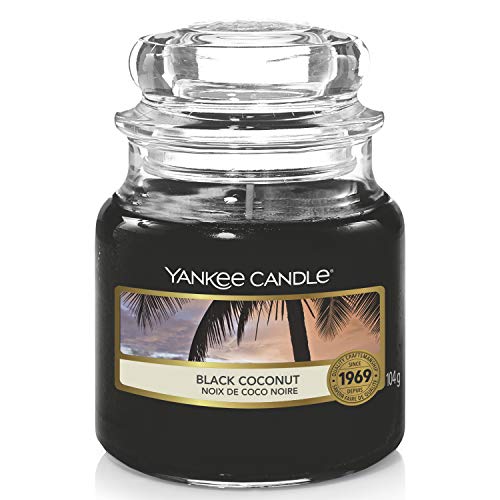 Yankee Candle Duftkerze im Glas (klein) | Black Coconut | Brenndauer bis zu 30 Stunden von Yankee Candle