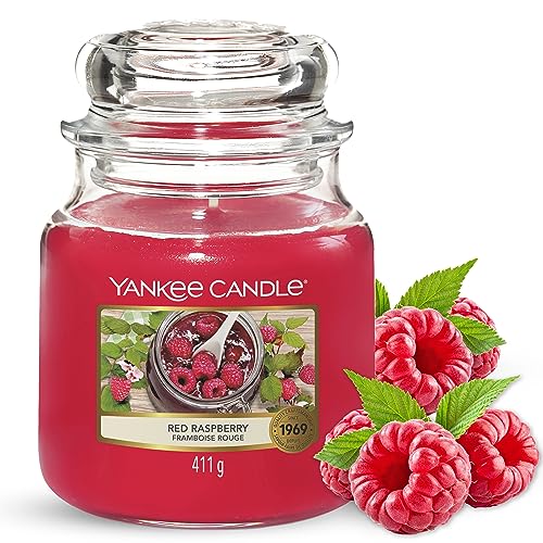 Yankee Candle Duftkerze im Glas (mittelgroß) | Red Raspberry | Brenndauer bis zu 75 Stunden von Yankee Candle