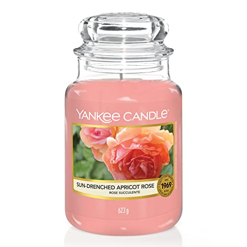 Yankee Candle Duftkerze im Glas (groß) | Sun-Drenched Apricot Rose | Brenndauer bis zu 150 Stunden von Yankee Candle